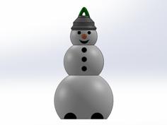 Spiral Snow Man Tree Ornament 3D Printer Model