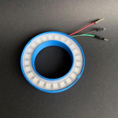 NeoPixel Ring Case (24 LEDs, 73mm Outer Diameter) 3D Printer Model