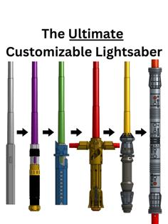 The Ultimate Customizable Lightsaber/Twinsaber (Collapsing/Retracting) 3D Printer Model