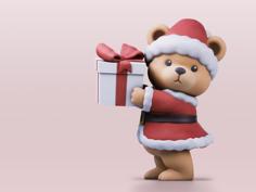 Christmas Teddy Bear 3D Printer Model