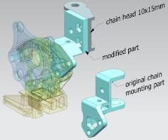 ALIEN CABLE MOUNT (NEMA_17) For Chain 10x15mm 3D Printer Model