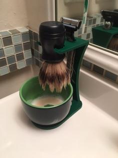 Shaving Brush And Bowl Holder 3D Printer Model