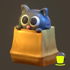 Cute Cat In A Bag 3D Printer Model