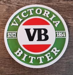 Victoria Bitter Beer Bar Coaster 3D Printer Model