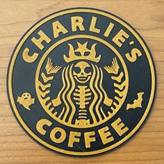 Customizable Starbucks Halloween Coaster 3D Printer Model