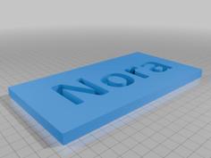 Name Engraving Template 3D Printer Model