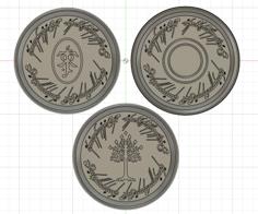 Lord Of The Rings Coaster Set 3D Printer Model