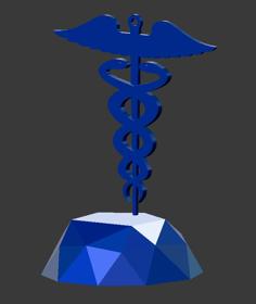 Caduceus Pendant Pedestal 3D Printer Model