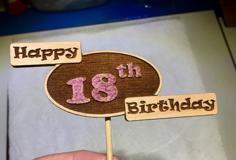 Laser Cut Birthday Cake Topper