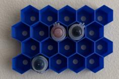 Hexagon Wall Mounted Paint Rack – 33mm 3D Printer Model