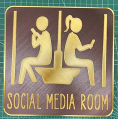 Social Media Room Funny Sign 3D Printer Model