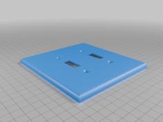 Dual Light Switch Plate Cover (thin Side) 3D Printer Model