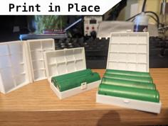 18650 Battery Box – Hinge Print In Place 3D Printer Model