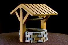 Medieval Stone Well With Wooden Roof (tabletop, 28/32mm Scale) 3D Printer Model