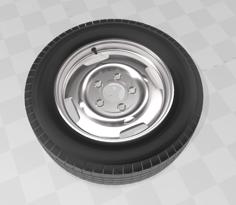 Five Bolt Steel Wheel Rim And Tire 3D Printer Model