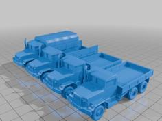 1/100 M35 2½-ton 6×6 Cargo Truck 3D Printer Model