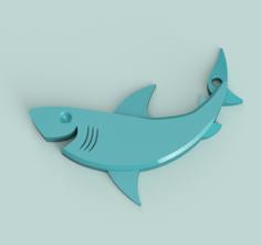 Smiling Shark For Keychain 3D Printer Model