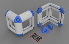 90 Degree Angle Corner Connector For Alu_Profile 2020 One Side Rounded 3 Way 3D Printer Model