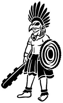 Aztec Warrior Stencil 3D Printer Model