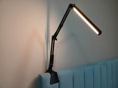 Bed Headboard Lamp Mount 3D Printer Model