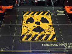 Radioactive Sign (2 Colors), Single Extrusion Version 3D Printer Model