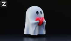 Halloween Heart Ghost 3D Printer Model