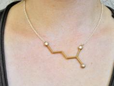 GABA Molecule Pendant Necklace 3D Printer Model