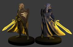 Elf Paladin Miniature 3D Printer Model