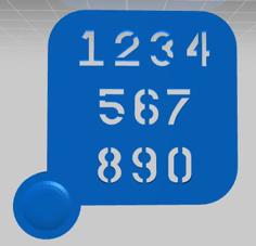 Number Template / Stencil (Spray Paint / Airbrush) 3D Printer Model