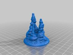 Triple Cave Columns Stalagmite 3D Printer Model