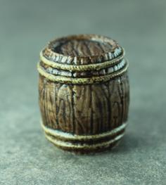 Miniature Wooden Barrel (textured) 3D Printer Model