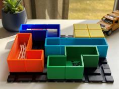 Tetris Style Organizers With Sliding Rail System 3D Printer Model