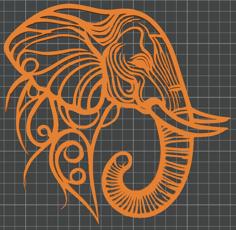 Graceful Elephant Wall Art – 3D Printable Decor With Connected Lines 3D Printer Model