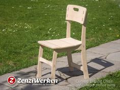 Laser Cut Curved Dining Chair Cnc-style Wedged Mortise Joints