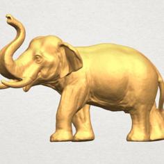 Detailed Elephant With Tusks And Trunk Up 3D Printer Model