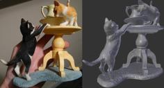 Kittens With Table & Jar – Sherratt & Simpson 3D Printer Model