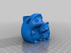 Cuddling Hedgehogs Planter – Fixed Inner-Channel 3D Printer Model