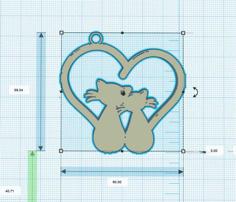 Heart Cat – Chat Coeur 3D Printer Model