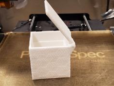 Square Textured Box With Hinged Lid 3D Printer Model