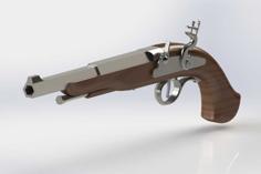 Hexagonal Barrel Flintlock Pistols 3D Printer Model