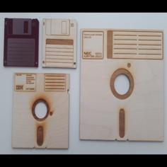 Laser Cut Floppy Disk Coasters