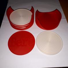 Customizable Coaster With Holder 3D Printer Model