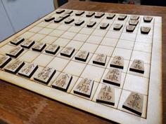 Shogi Pieces & Board Laser Cut