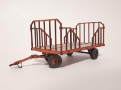 Baggage Cargo Trolley TБ-1.5И (RUS). Model 1:28 Laser Cutting. Cardboard.