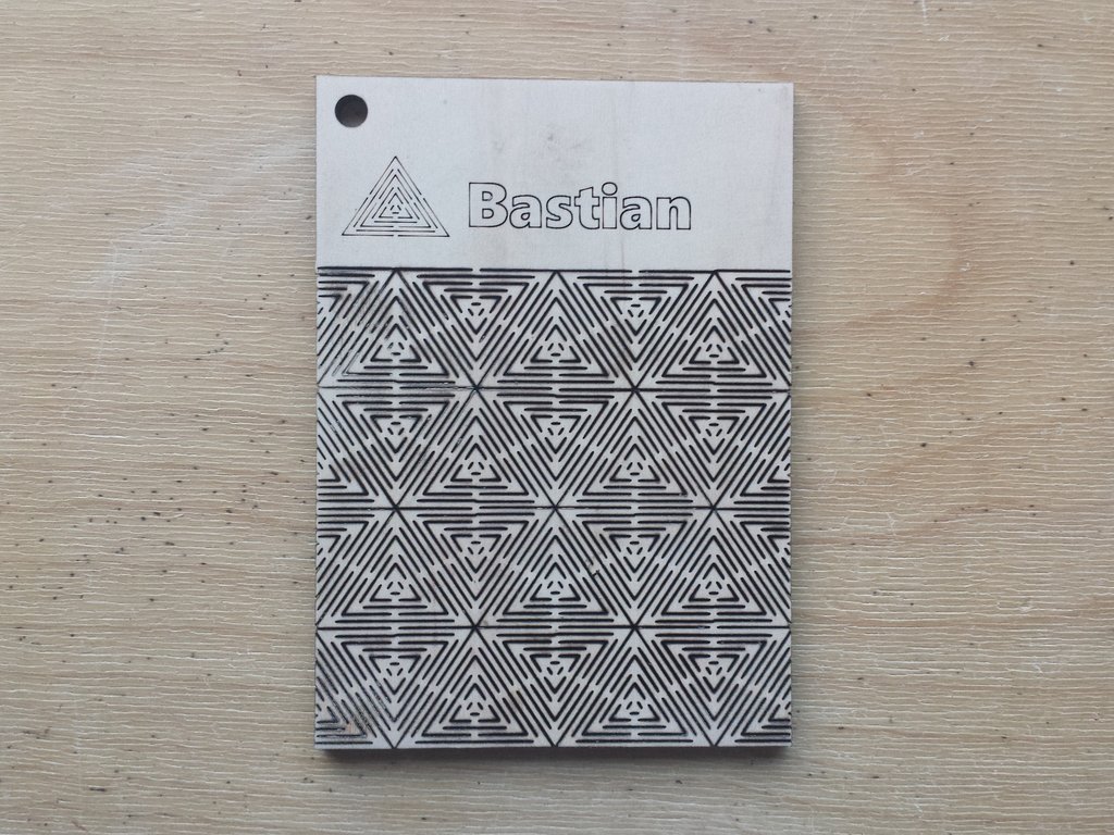 Modelo de dobradiça viva padrão Bastian para corte a laser