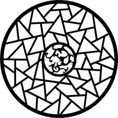 Arquivo dxf de vetor de ornamento geométrico de círculo
