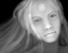 Рельефное изображение девушки в оттенках серого 3d