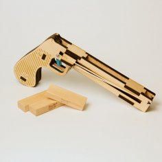 木制激光切割积木手枪