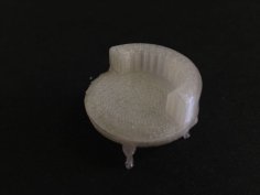 Stuffed Round Chair W Queen Anne Legs 3D Printer Model