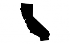 US State Map California Ca dxf File